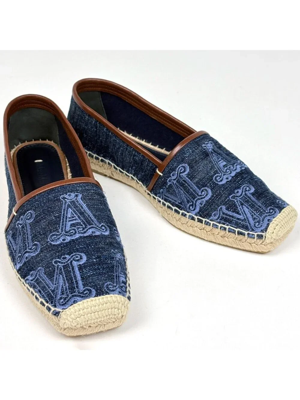Max Mara Logo Espadrilles Elid Shoes Denim Navy